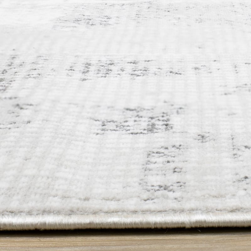 Alpine Rug Co. Washable White/Grey Abstract Area Rug