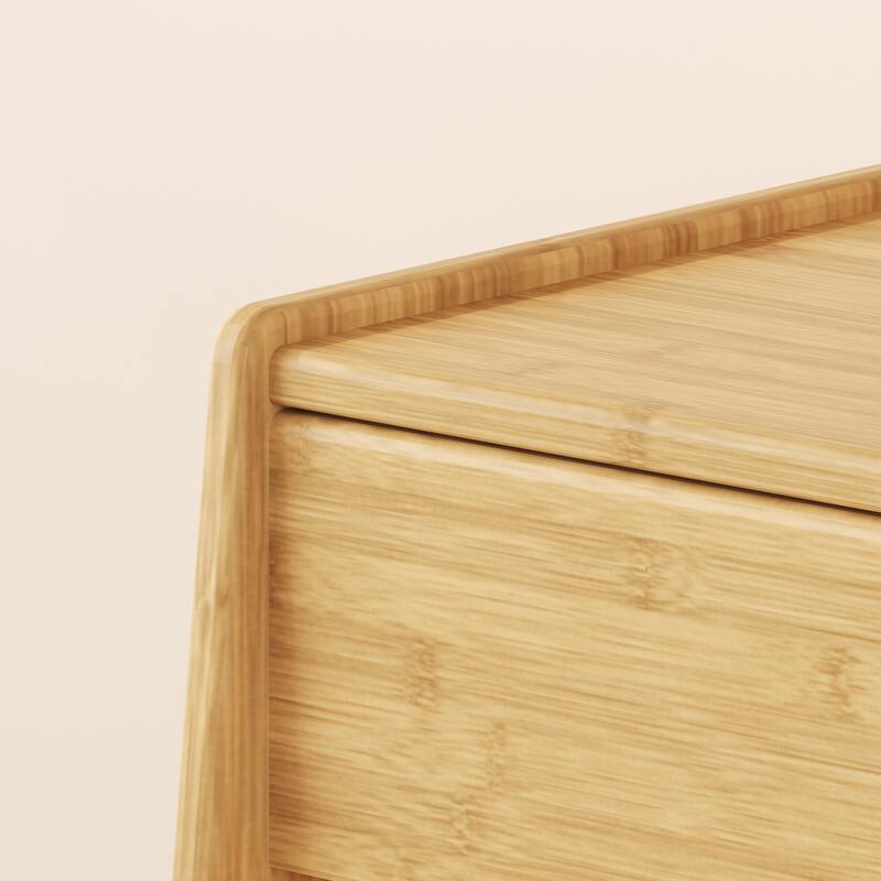 Nightstand With Drawer And Open Compartment, Solid Wood Legs