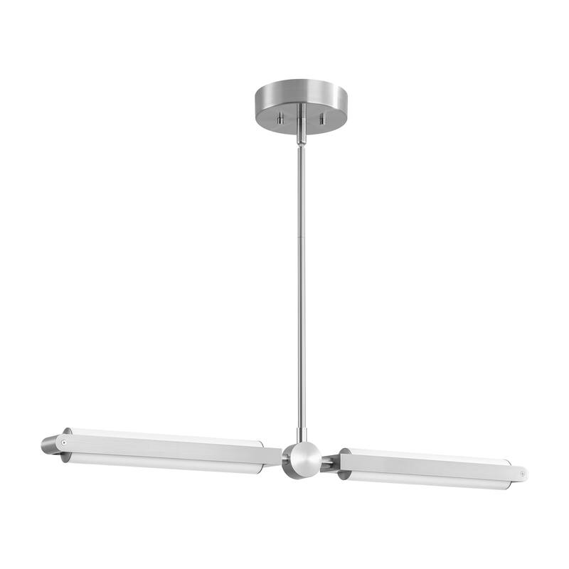 2-Light Modern Linear Dimmable Integrated LED 3000K Warm Light Kitchen Island Pendant Light