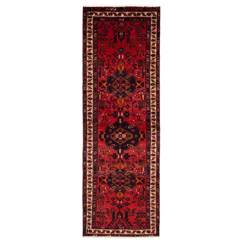 ECARPETGALLERY Hand-knotted Anadol Red Wool Rug - 3'3 x 10'0 - Red - 3'3 x 10'0