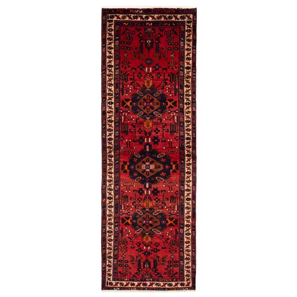ECARPETGALLERY Hand-knotted Anadol Red Wool Rug - 3'3 x 10'0