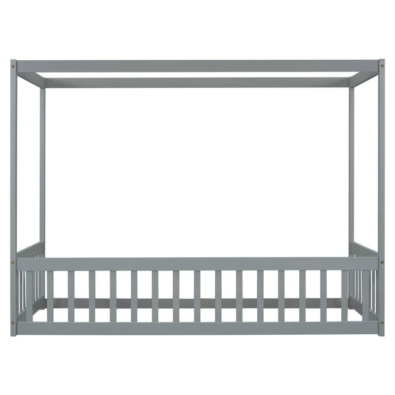 Canopy frame floor bed