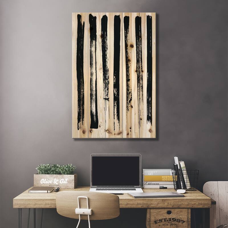 Abstract I Print On Wood by Honeymoon Hotel - Multi-Color
