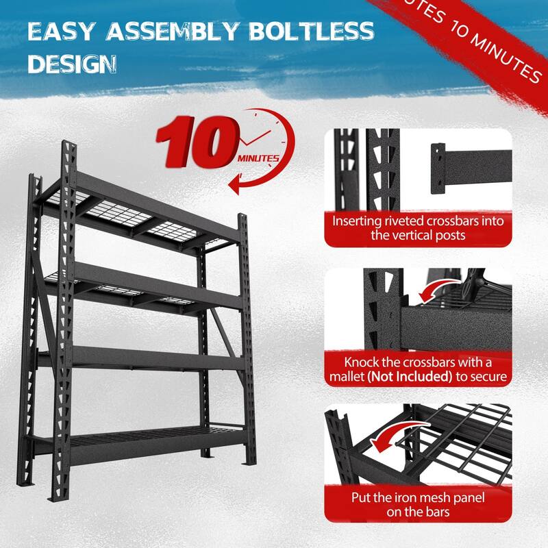 VEIKOUS Heavy Duty Metal Shelving Unit, 9000LBS Capacity, Adjustable Garage Storage Shelves for Pantry & Garage Organization