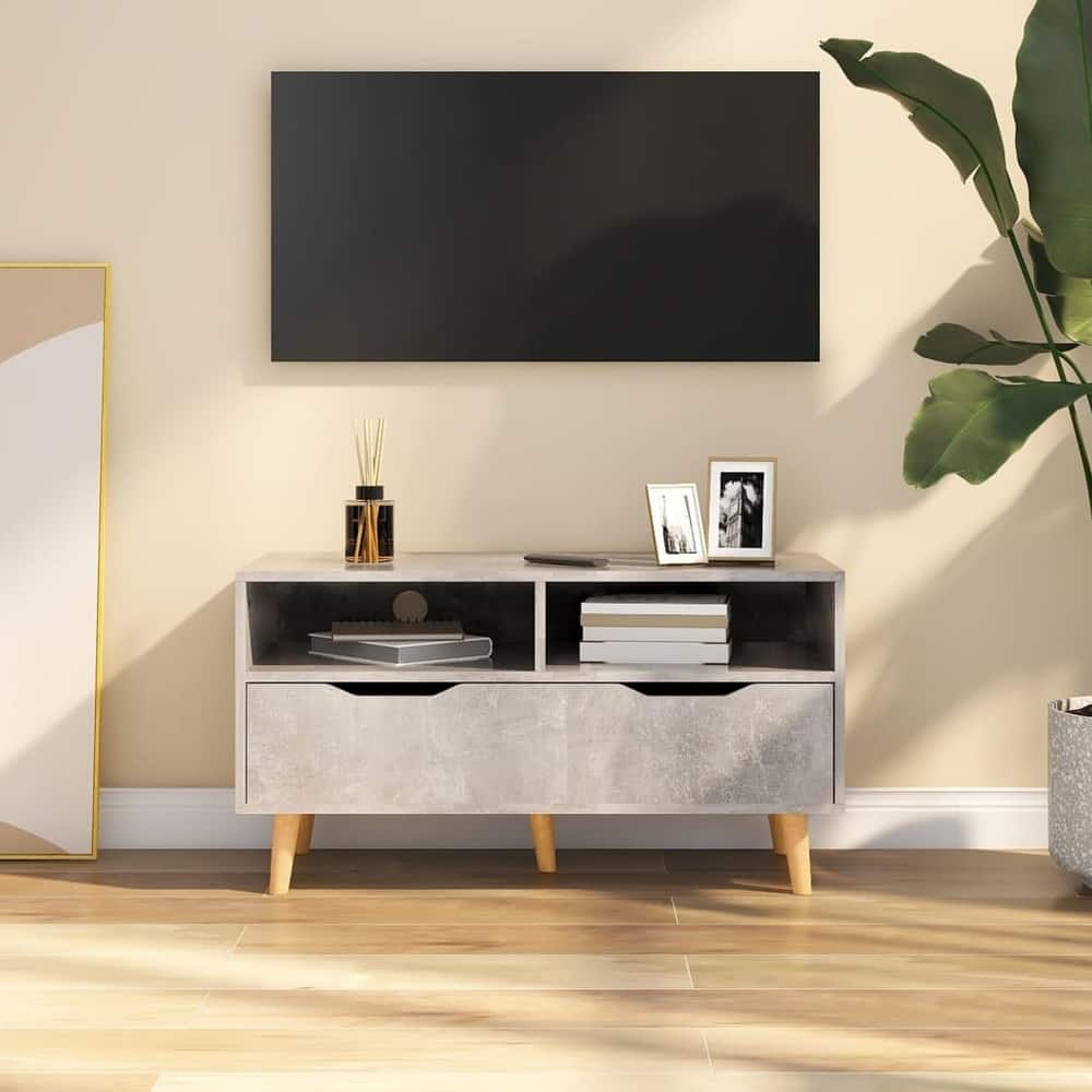 vidaXL TV Stand TV Console Sideboard TV Unit Home Media Unit Engineered Wood - 35.4" x 15.7" x 19.1"