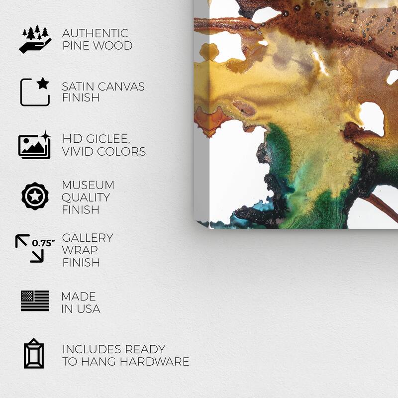 Wynwood Studio Abstract Glitter Rocks III Bronze and Copper Modern & Contemporary Wall Art Canvas Print