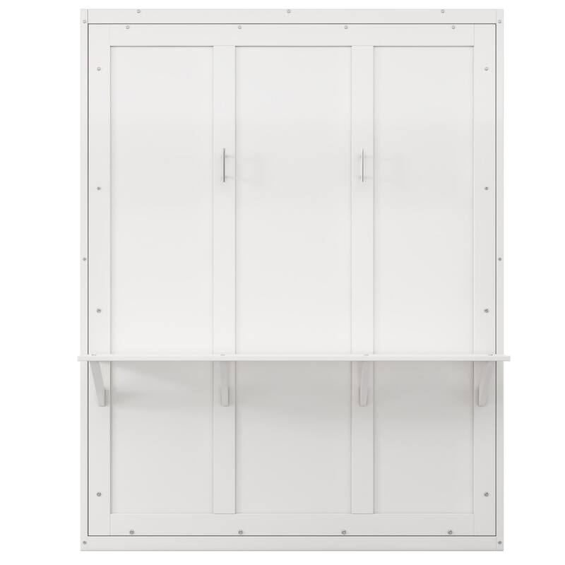 White Wood Queen Size Murphy Beds