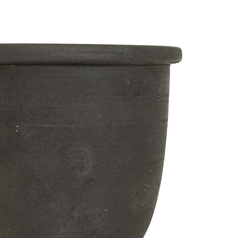 Foreside Home & Garden 6.5" Smoke Colored Planter Black Terracotta - 6.25 x 6.25 x 6.5"