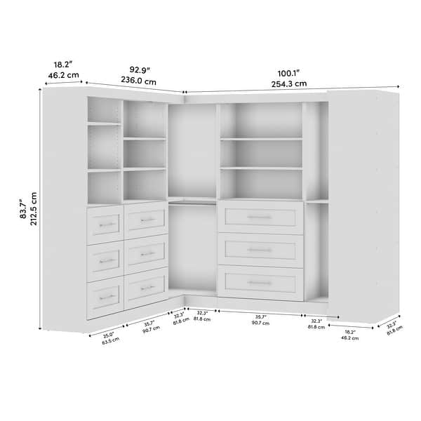 Pur by Bestar Optimum Corner Walk-In Closet Organizer Set - Bed Bath ...