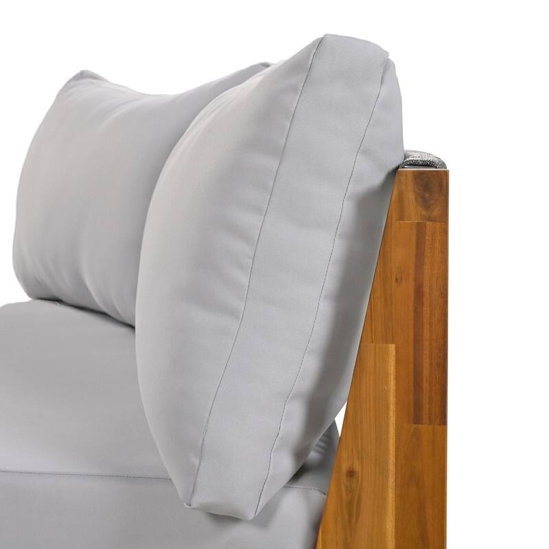 Patio 3 Piece Sofa Conversation Set, 6-Person Outdoor Seating Group w/ Cushions & Coffee Table, Half Moon Patio Furniture Sets
