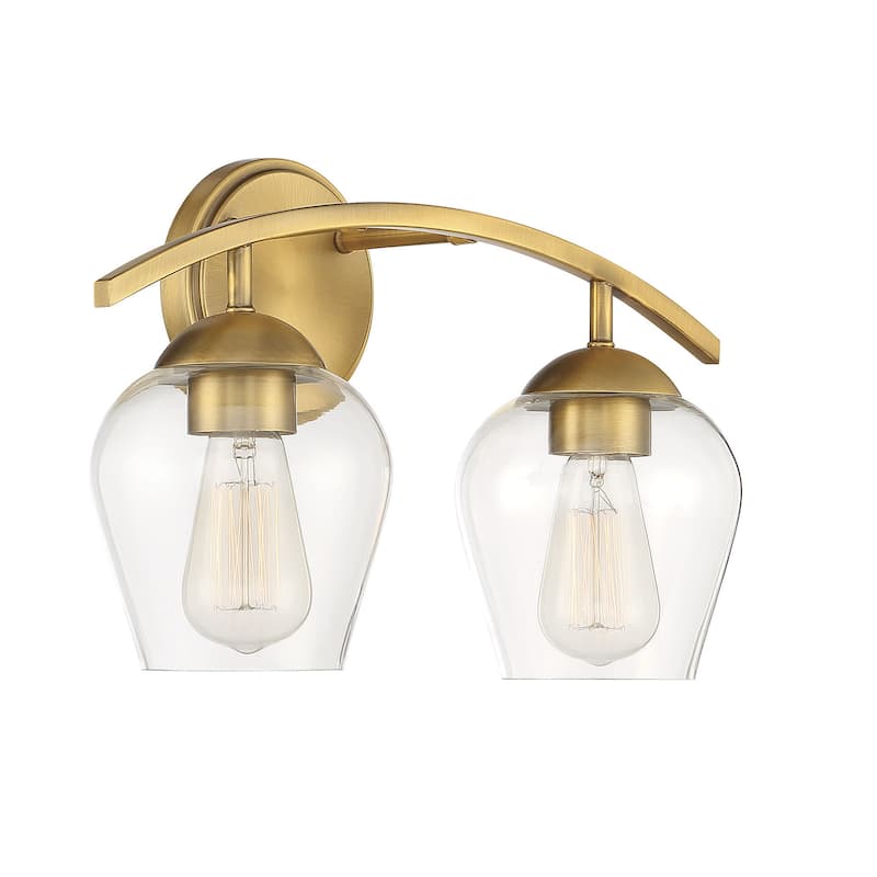Meridian M80031 2 Light 16" Wide Bathroom Vanity Light with Clear
