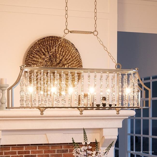 Luxury Moroccan Island/Linear Chandelier, 13.75"H x 38"W, with Shabby Chic Style, Antique Silver Finish by Urban Ambiance (60 to 100 Watts - Steel - - Chandeliers For Bedrooms by Overstock.com