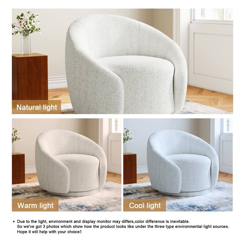 35" Wide 360-Degree Swivel Accent Barrel Chair