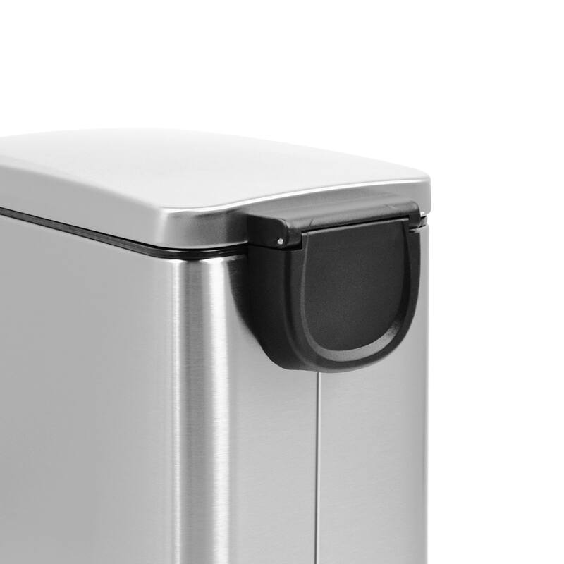 Innovaze 2.6 Gal./10 Liter Slim Stainless Steel Step-on Trash Can for Bathroom and Office