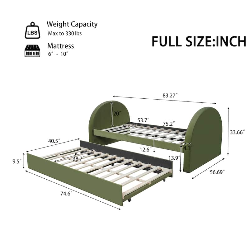 Christopher Knight Home - Modern Upholstered Velvet Daybed with Pull-Out Trundle