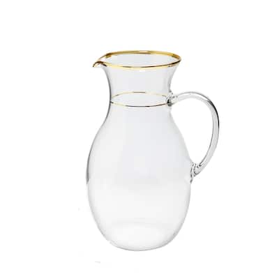 Clear Pitcher with Gold Trim - 4"D