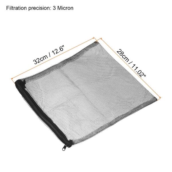 Filter Media Bags 32x28cm 3 mm Hole 6 Pack Mesh Bags with Zipper Black