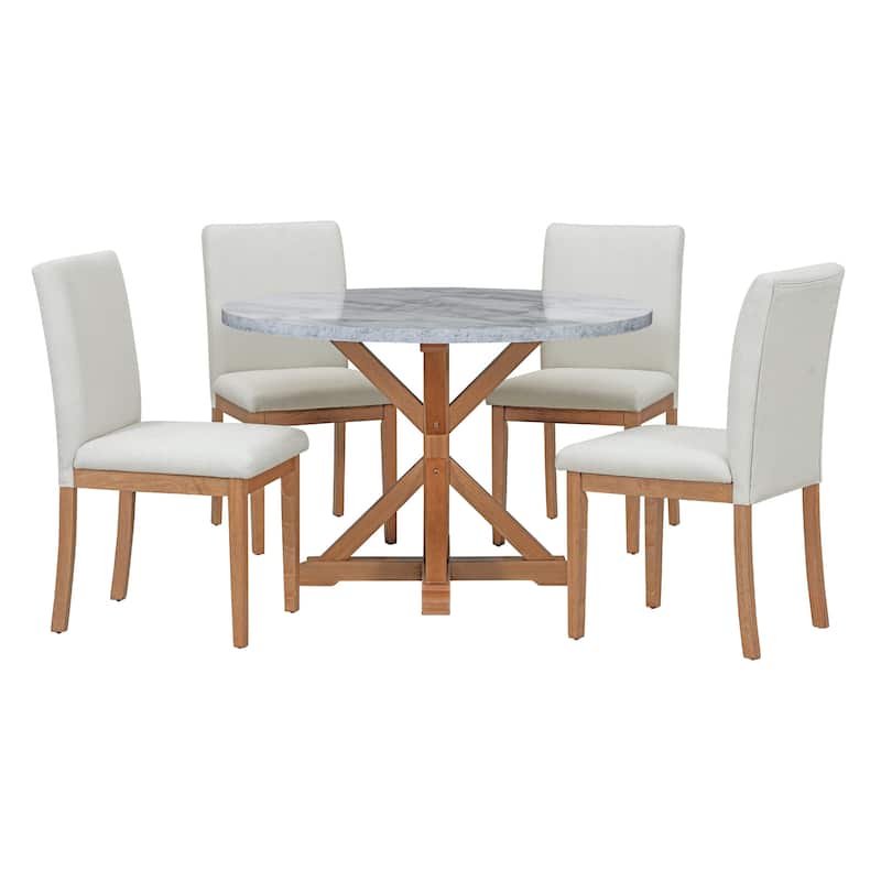 5-Piece Farmhouse Style Dining Table Set