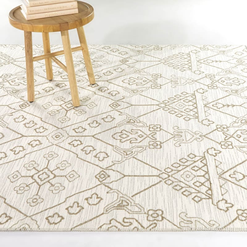 Palgrave Traditional Trellis Indoor/Outdoor Area Rug - 5'3" x 7' - Cream