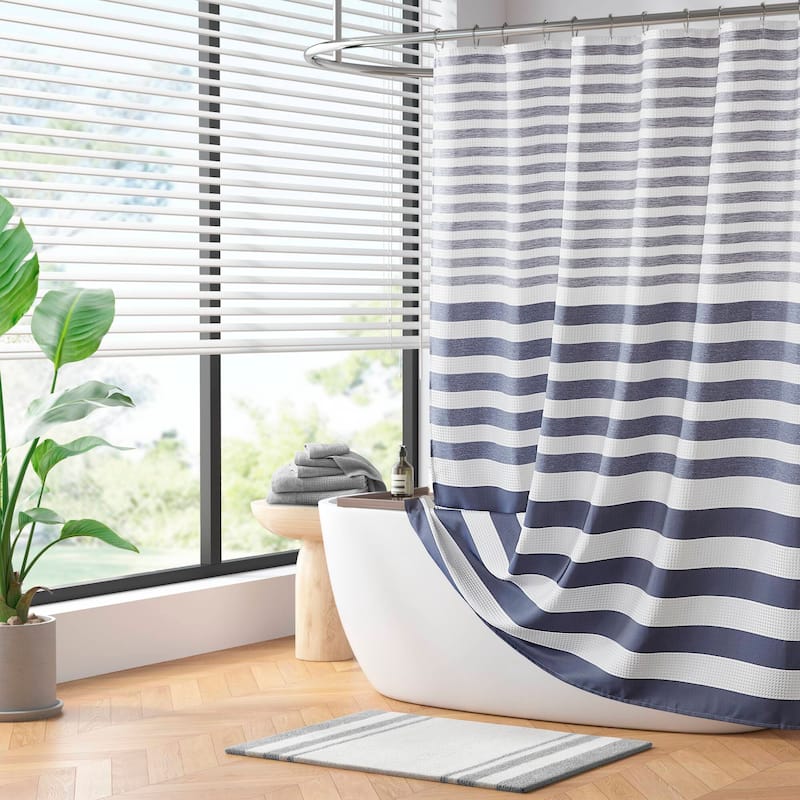 Madison Park Ariana Ombre Waffle Shower Curtain
