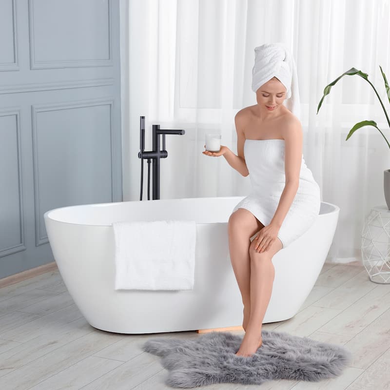 WOWOW Freestanding Bathtub Faucet with Handheld Shower in Modern
