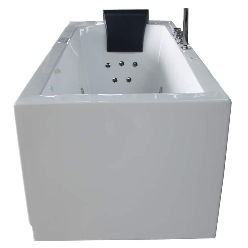 Eago 71" Three Wall Alcove Acrylic Whirlpool Tub with Right Drain,