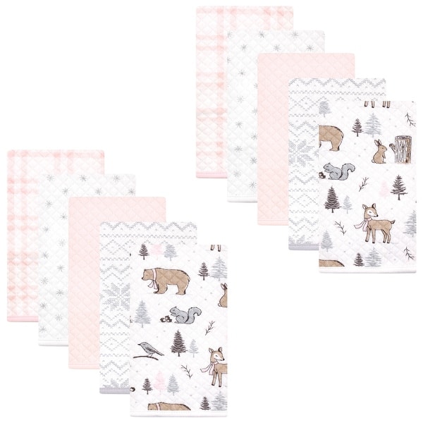 slide 1 of 1, Hudson Baby Infant Girl Quilted Burp Cloths, Winter Forest, One Size - Winter Forest - One Size One Size - Winter Forest