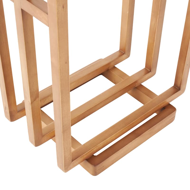 Wood Sleek Modern Quilt Rack - Brown - Roche River Decor - 12"W x 18"L x 33"H