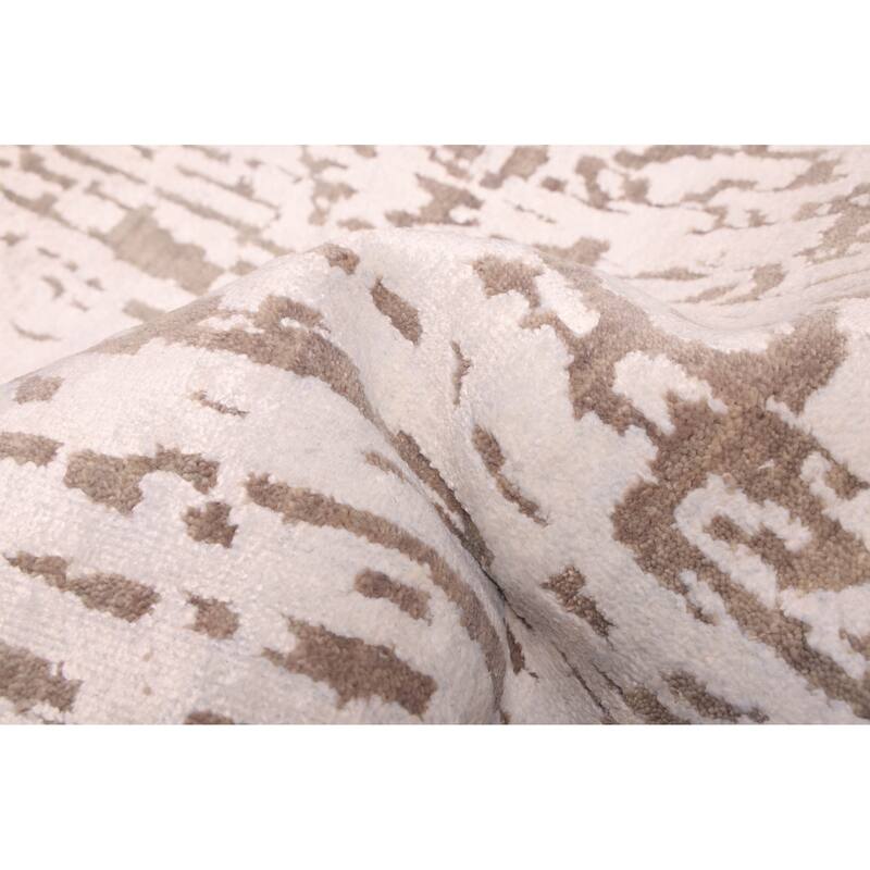 ECARPETGALLERY Hand-knotted Legacy Silver Silk, Wool Rug - 2'4 x 12'0