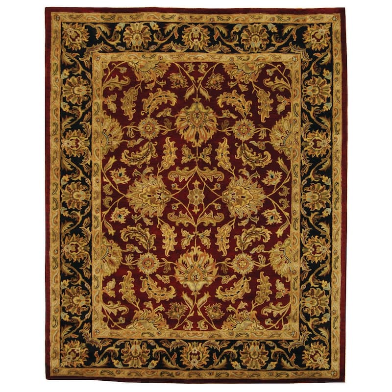 SAFAVIEH Handmade Heritage Sharee Traditional Oriental Wool Rug - 11' x 15' - Red/Black