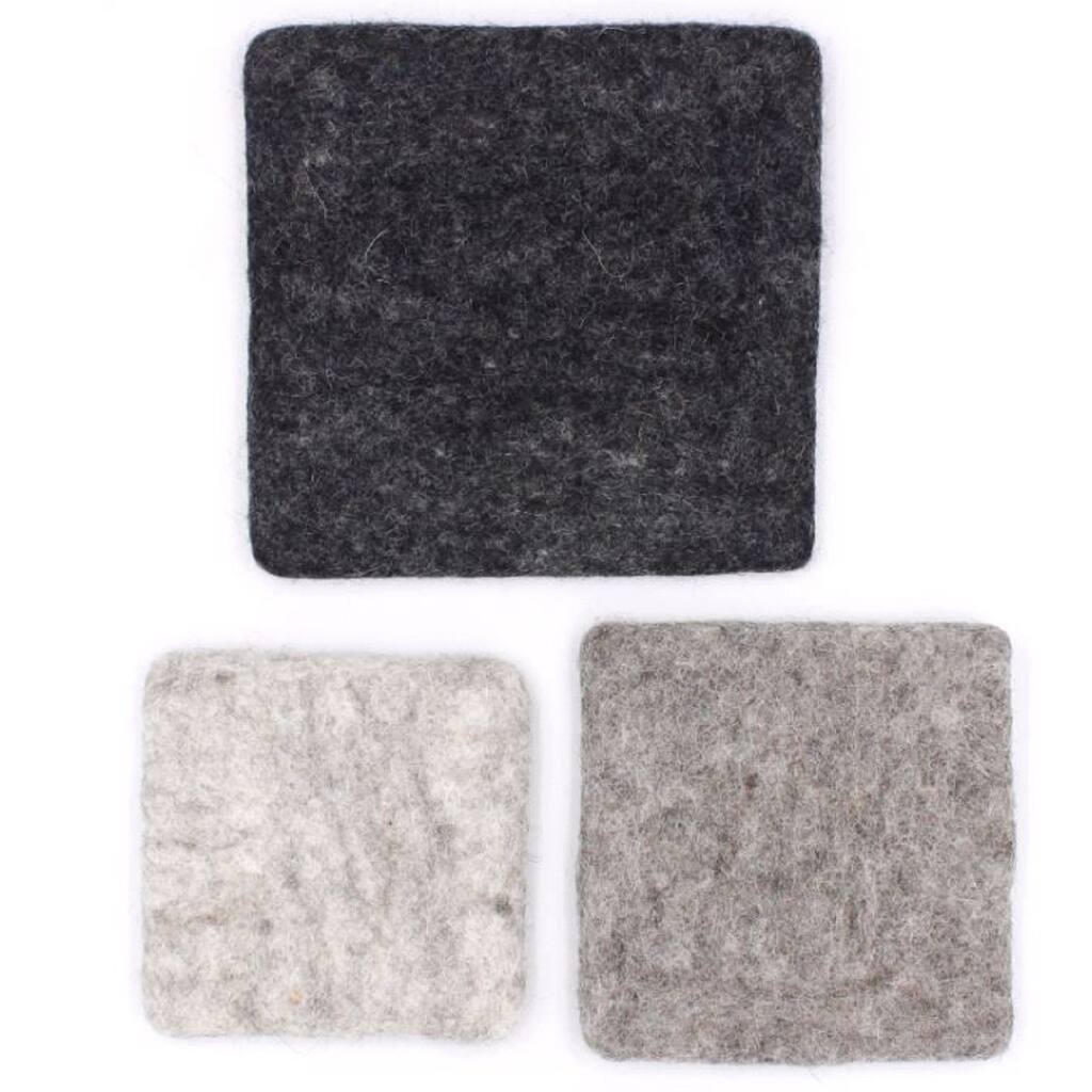 Wool Coaster Set of 3 Dia 5.85 - A - MULTI