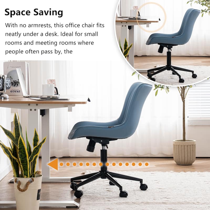 Ergonomic Office Chair Swivel Armless Desk Chair with Wheels