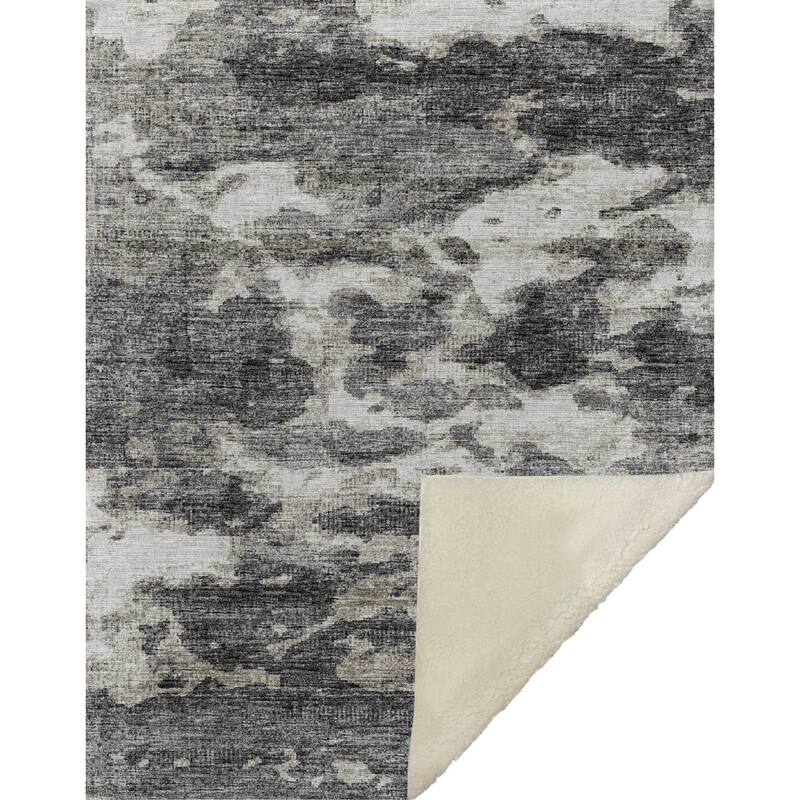 Premium Machine Washable ASB71 Abstract Modern Sherpa Throw Blanket