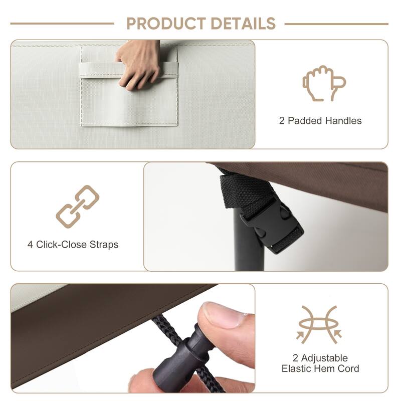 Meyreso Waterproof Heavy Duty Patio Furniture Cover, 600D Oxford, Breathable & Windproof