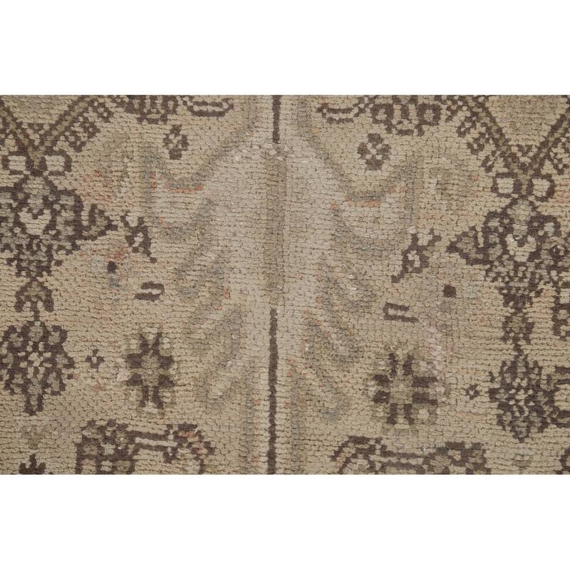 Hamedan Persian Vintage Runner Rug Handmade Geometric Wool Carpet - 3'3" x 9'9"