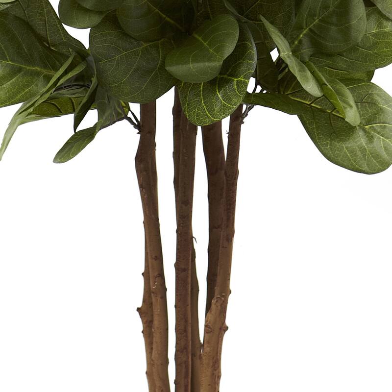 6' Artificial Fiddle Leaf Fig Tree in Black Pot