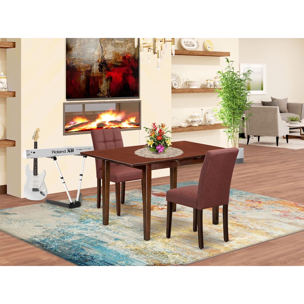East West Furniture Dining Table Set Consists of a Rectangle Kitchen Table and Chairs, Mahogany (Pieces Options)