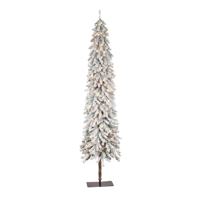 Puleo International 6 ft. Pre-Lit Flocked Alpine Artificial Tree