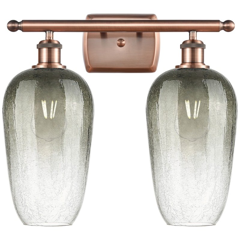 Innovations Lighting 516-2W-16-17 Brookhaven Flute Vanity Brookhaven - Antique Copper / Slate
