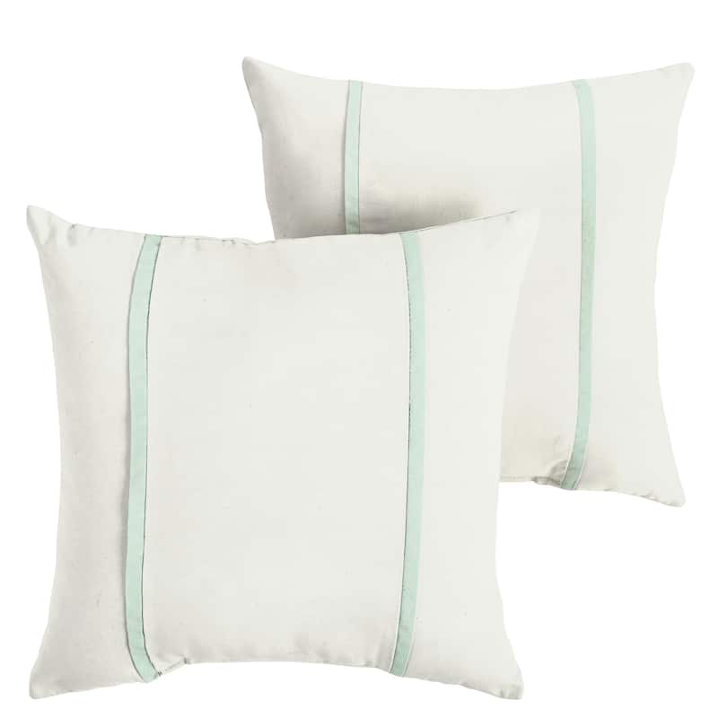 Sorra Home Sunbrella Outdoor Double Petite Flange Pillow Set of 2