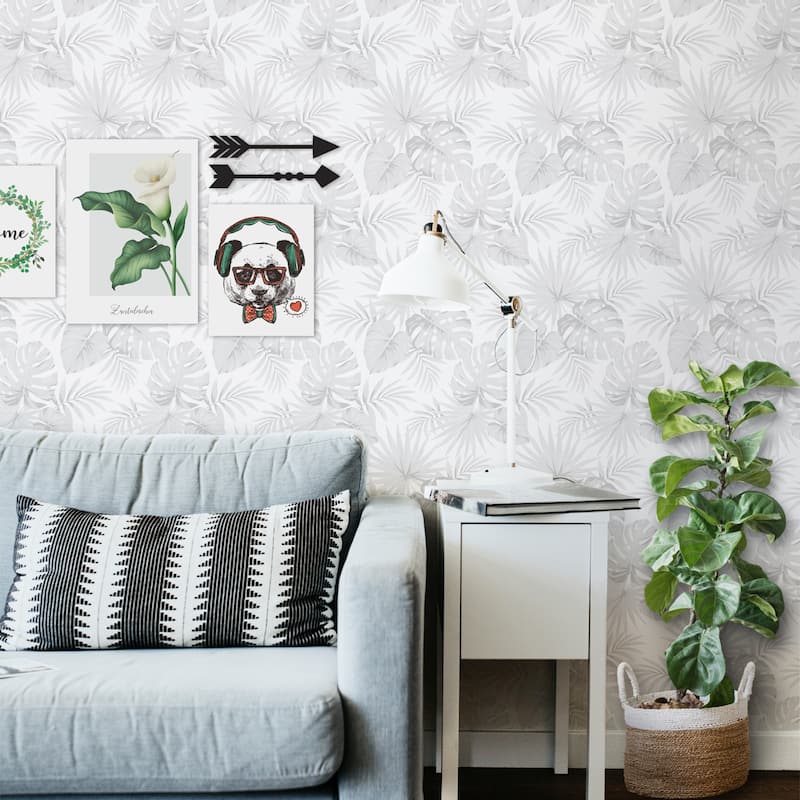 SUSSEXHOME Removable Wallpaper-Waterproof, Strippable, Light Resistance & Cleanable Wall Paper Roll-Wallpaper-Palms