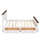 preview thumbnail 18 of 24, Full Wood Platform Bed with Drawers - Classic Design with Wooden Slats