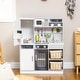 preview thumbnail 9 of 7, Qaba Play Kitchen, Kids Kitchen Playset, Pretend Play Toy Kitchen with Lights & Sounds, Running Water