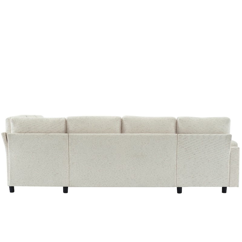 Roomfitters U-Shaped Sectional Sleeper Sofa with Storage, USB Ports and Cup Holders, Convertible Bed for Living Room