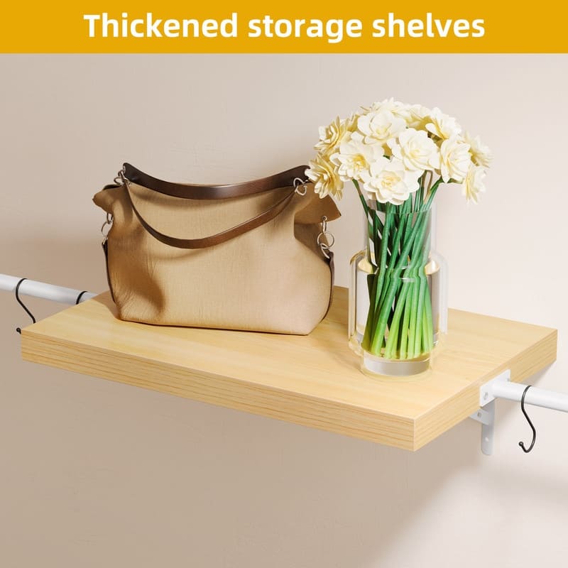 Moasis 70.8" - 102.4" W Heavy Duty Closet Organizers with 4-Tier Storage and 10 Hooks