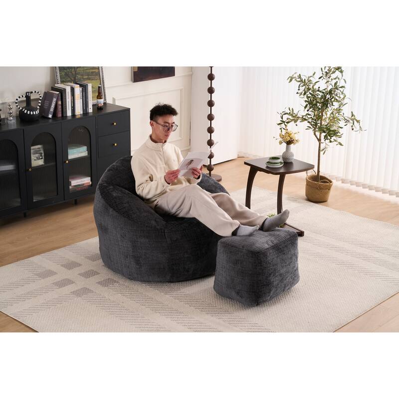 Foam Bean Bag Chairs for Adults/Teens with Filling,Bean Bag Lazy Sofa with Ultra Soft Chenille Cover, Bean Bag,Indoor &