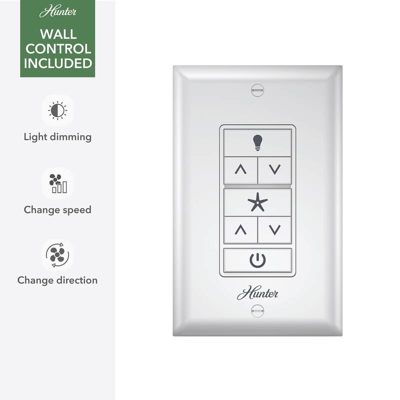Hunter 72" Downtown Windmill Outdoor Ceiling Fan & Wall Control - Damp Rated - Industrial, Modern - ENERGY STAR!
