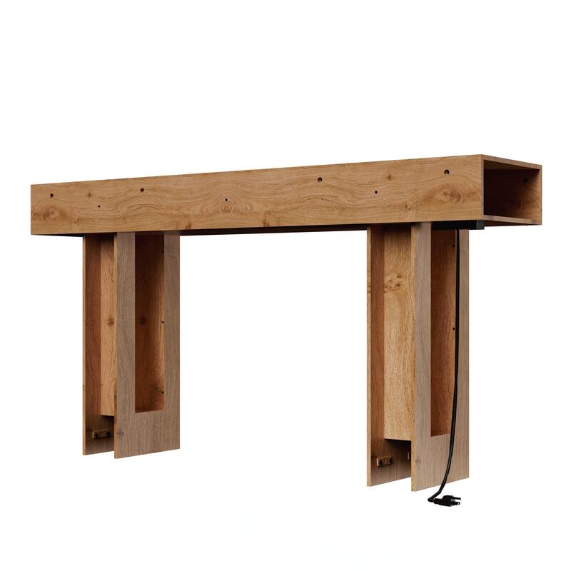 63-Inch Long Console Table, Wooden Rectangular Sofa Table Behind The Couch, Farmhouse Entryway Table for Entrance