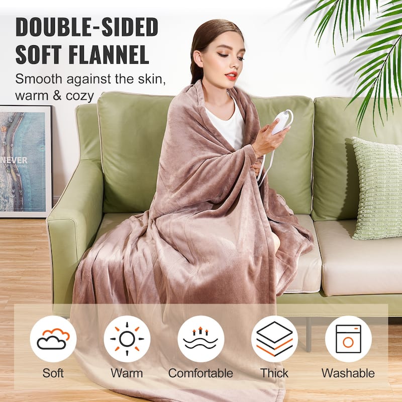 Heated Blanket Electric Throw Machine Washable, ETL & FCC Certification