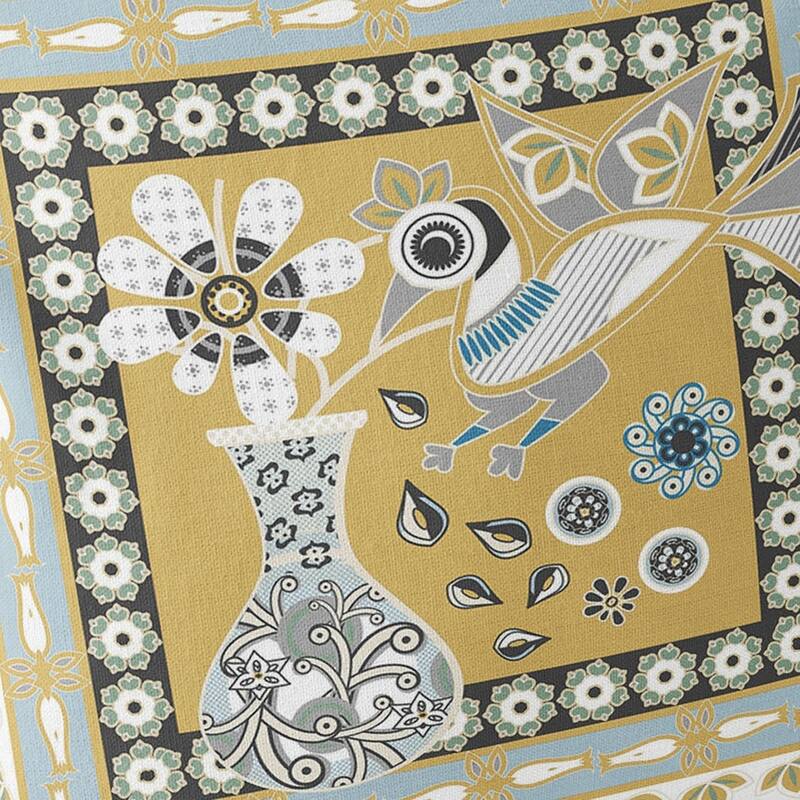 HomeRoots Set of Two 16" X 16" Beige and White Peacock Blown Seam Floral Indoor Outdoor Throw Pillow - 16.00' X '16.00' X '5.00